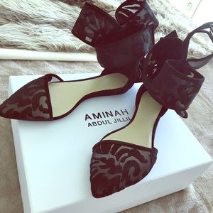 Aminah Abdul Jilil lace ribbon flats